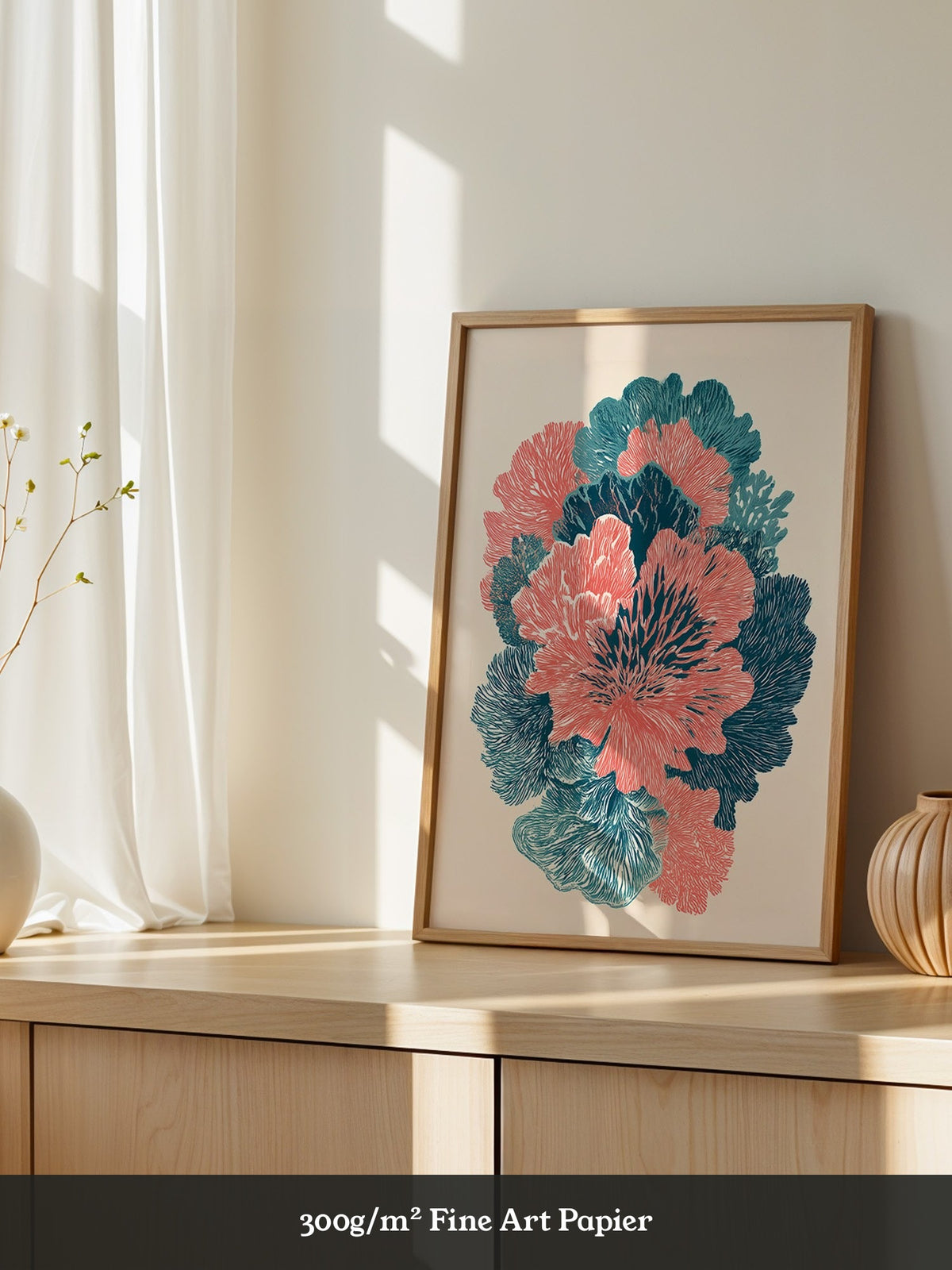 Florale Muster Korallen-Stil
