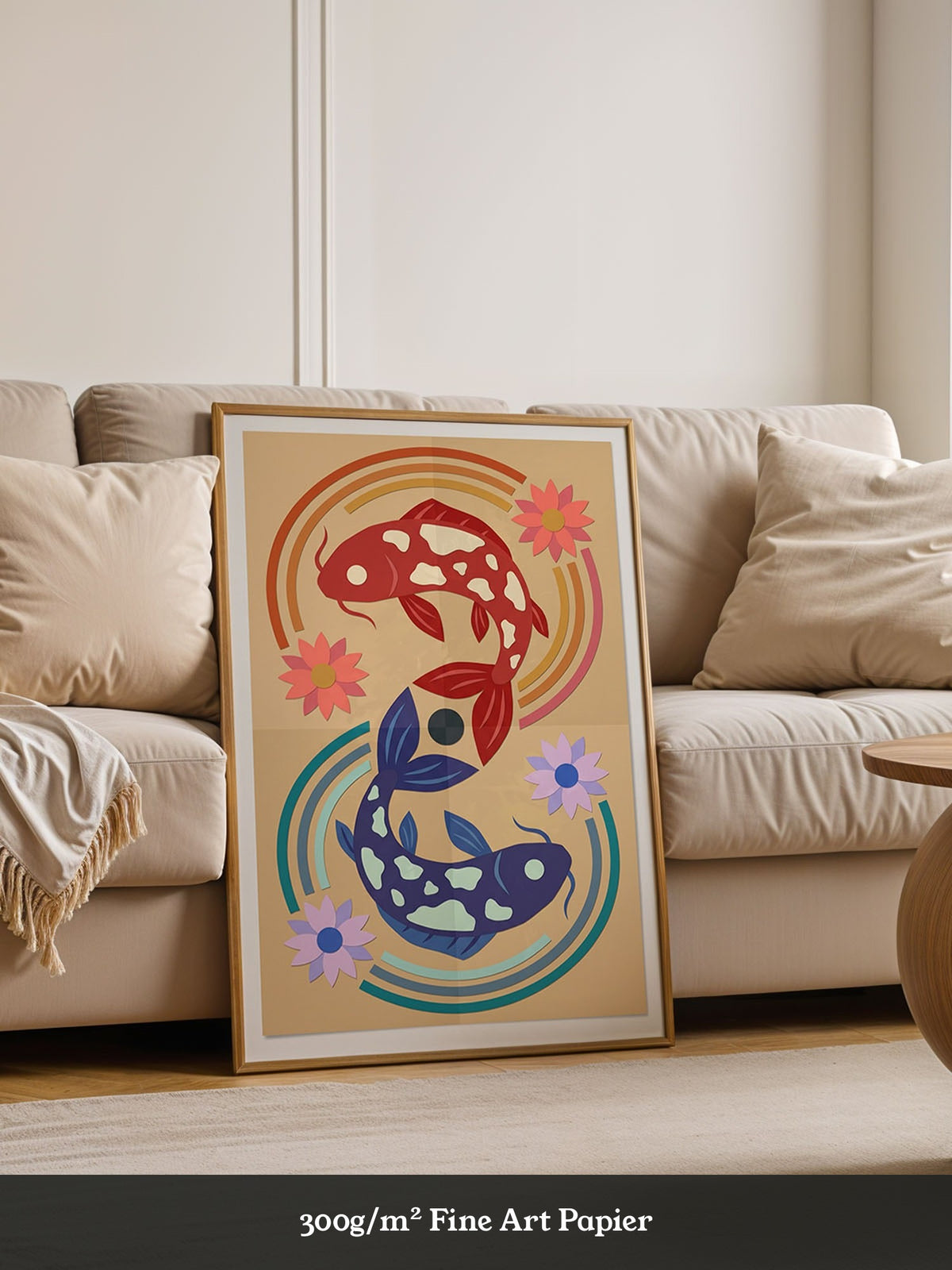 Koi Fische Blumen Illustration