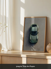 Grüner Porsche Draufsicht