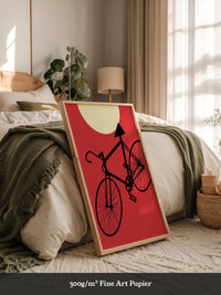 Fahrrad Sonne Roter Hintergrund
