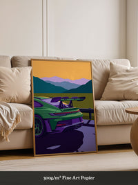 Sportwagen Berge Illustration