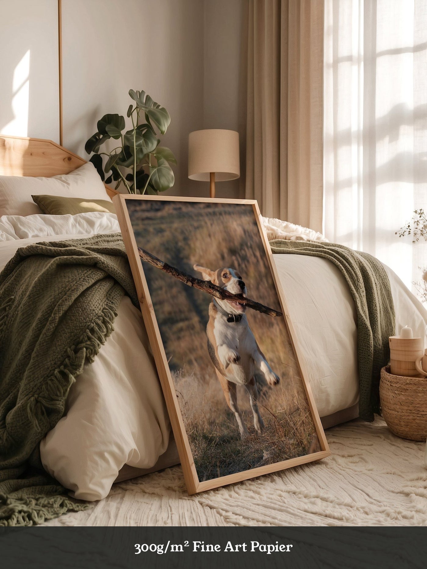 Hund mit Stock lebendig