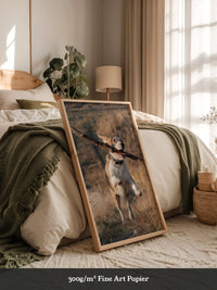 Hund mit Stock lebendig