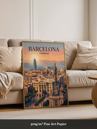Barcelona Panorama Abendstimmung