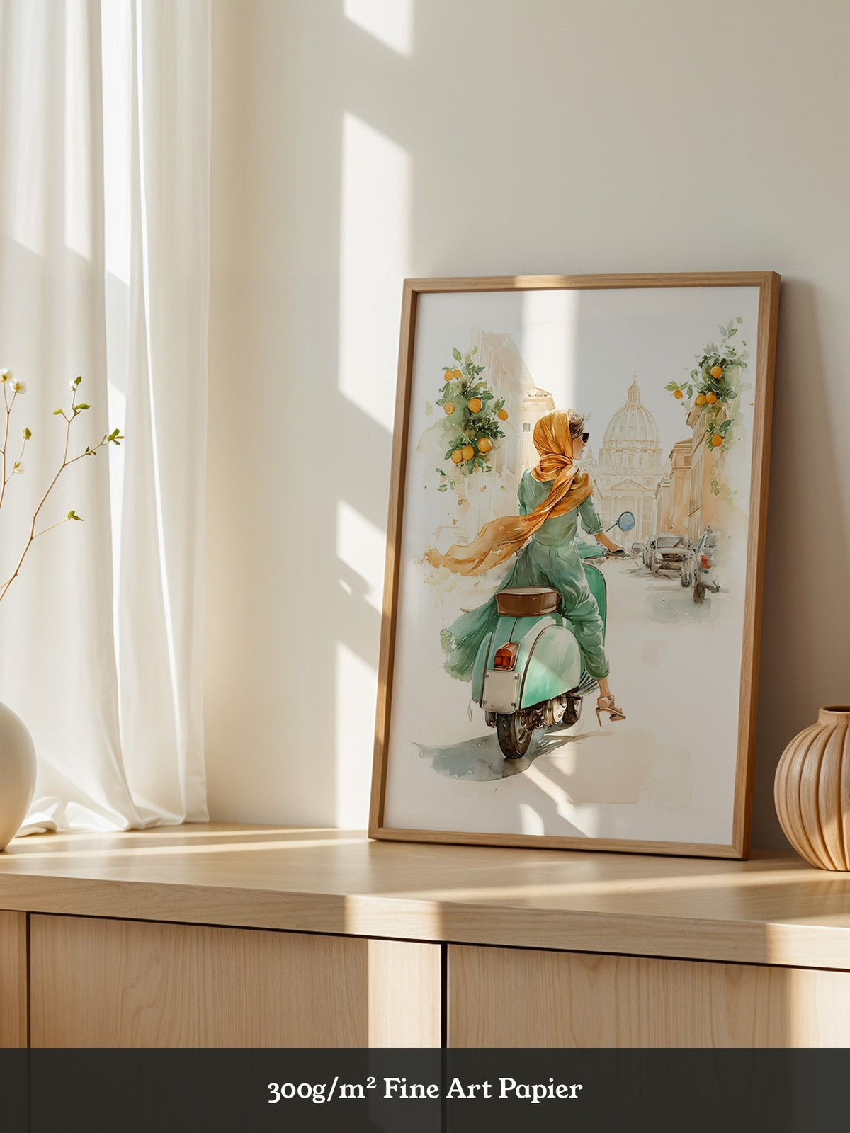 Vespa Fahrt Italien Aquarell