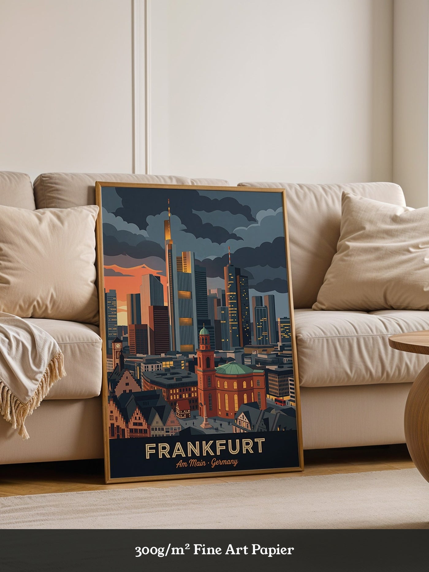 Frankfurt Skyline bei Sonnenuntergang