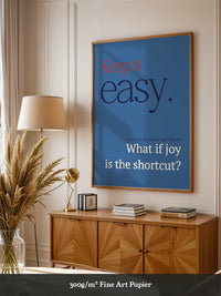 Keep it easy Typografie blau