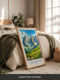 Dolomitengipfel Frühlingswiese Kunst