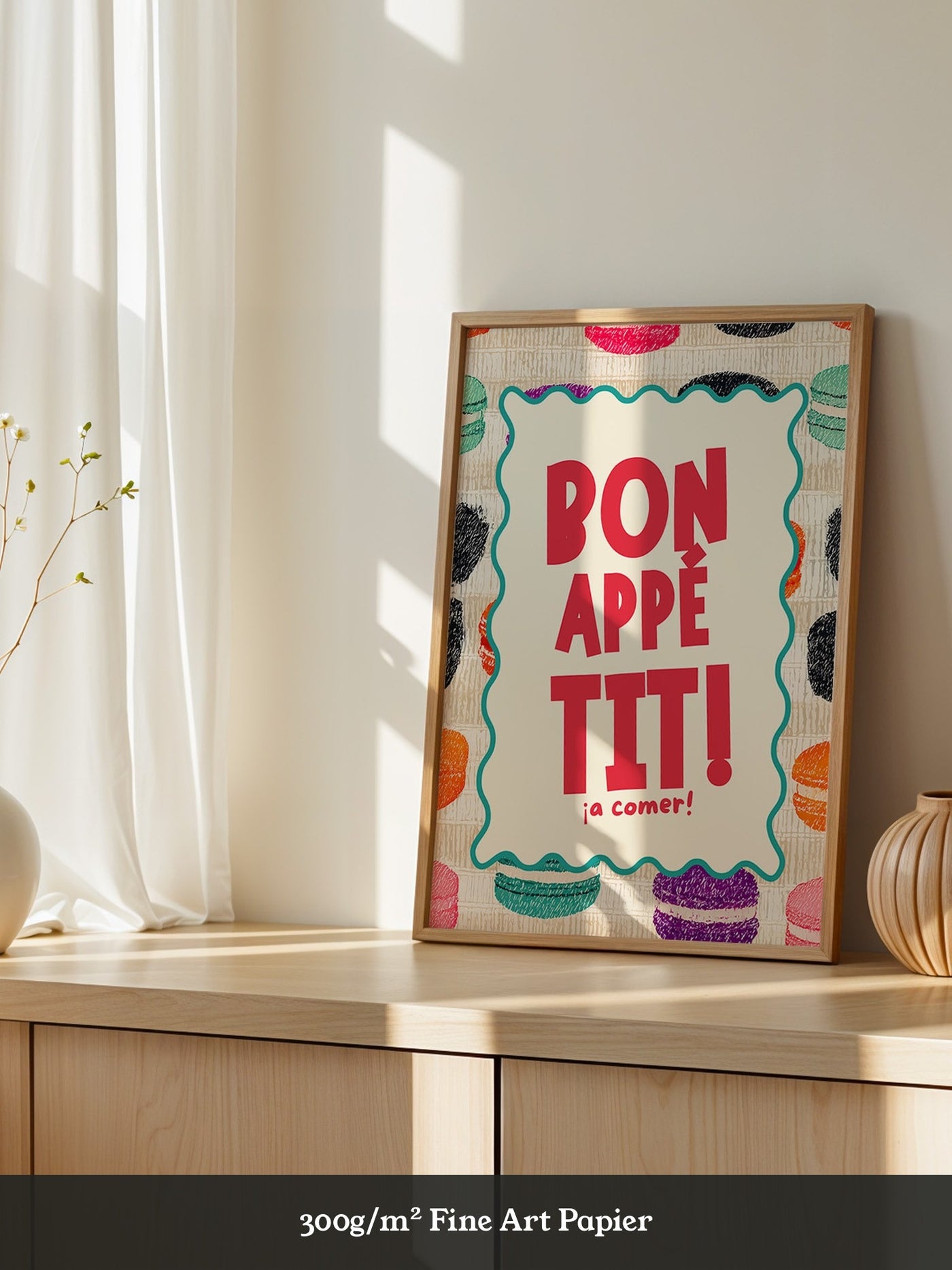 Bunte Macarons Skizzenstil