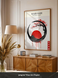 Japanisches Symbol Tinte Rot-Kreis