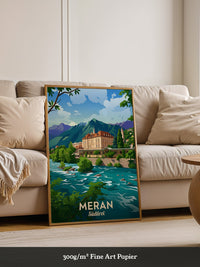 Meran Fluss Alpenszene Malerei
