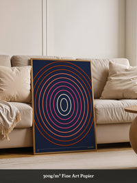Bunte Kreise auf Dunkelblau
