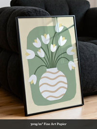Weiße Tulpen Vase Illustration
