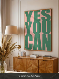 YES YOU CAN Typografie Grün