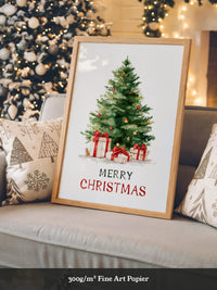 Weihnachtsbaum Geschenke Aquarell