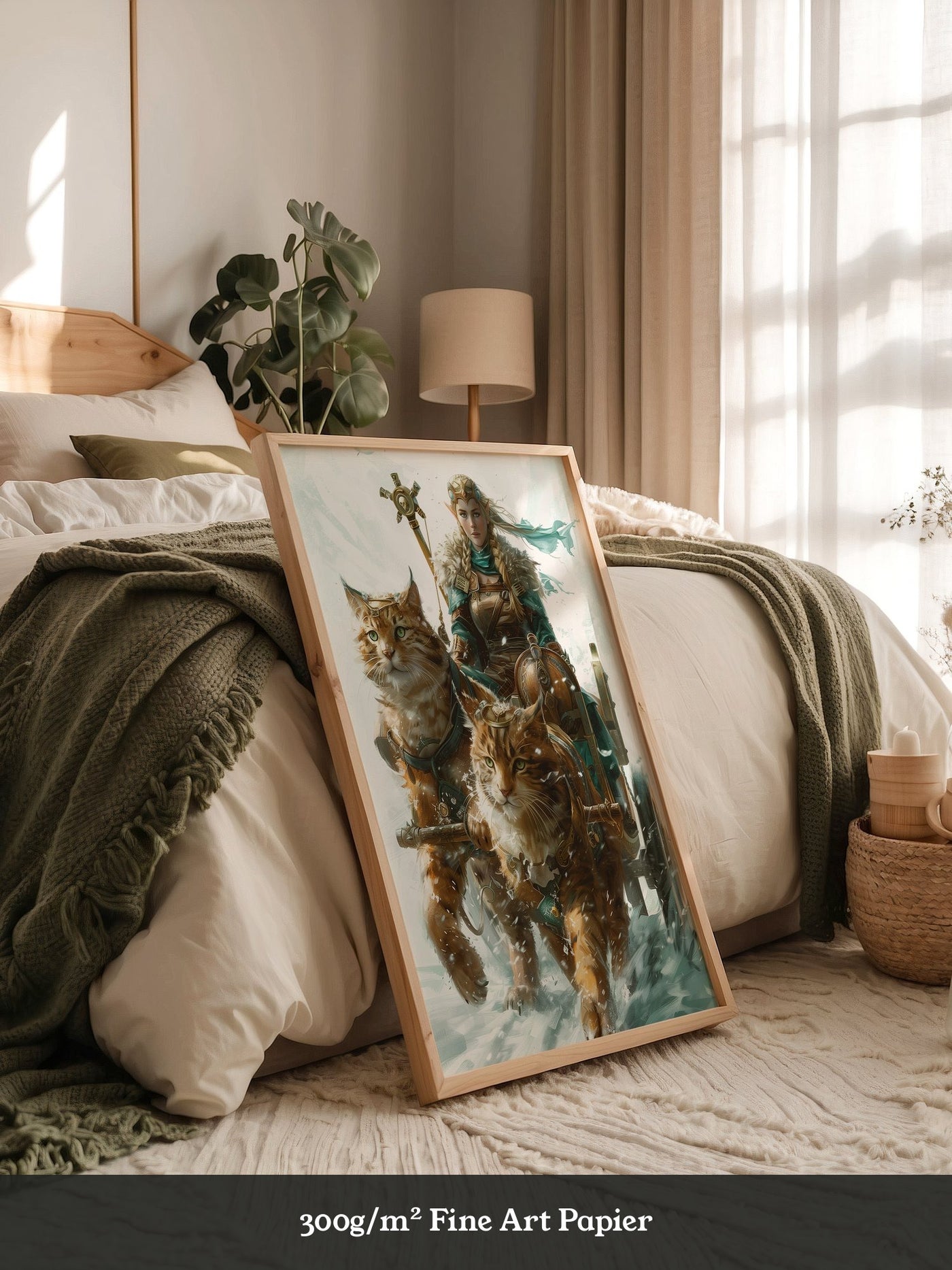 Katzen Schlitten Fantasy Stil