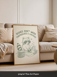 Waschender Waschbär Humor Artwork