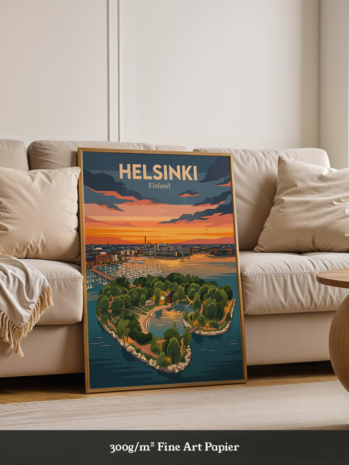 Helsinki Sonnenuntergang Illustration