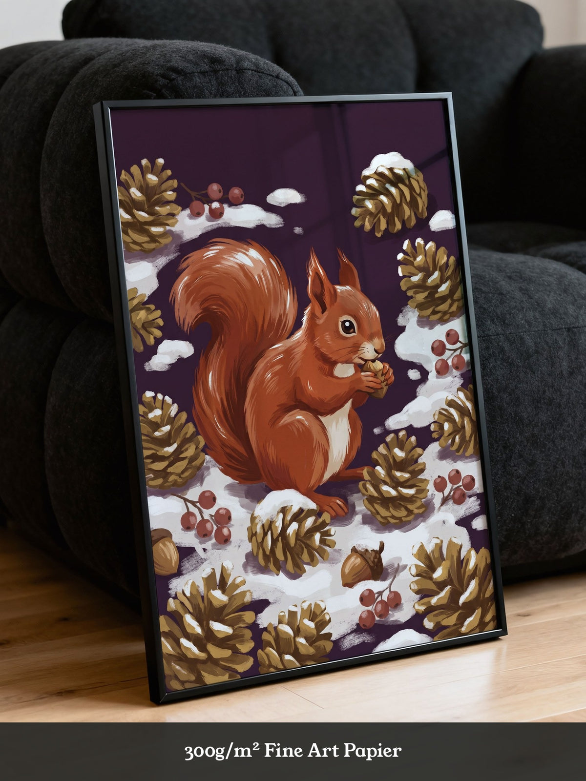 Rotes Eichhörnchen Winterkulisse