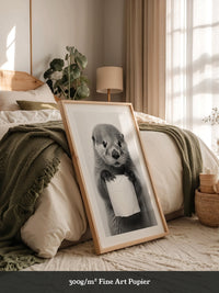 Otter mit Toilettenpapier witzig