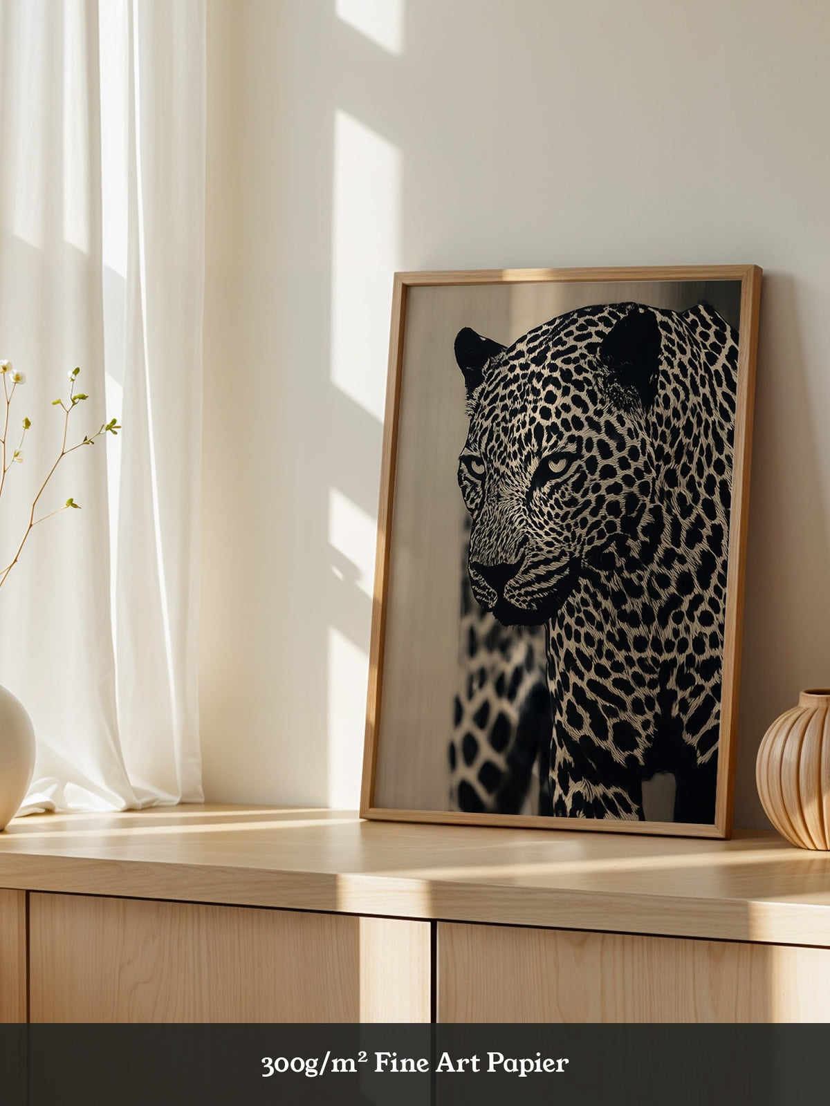 Leopard Nahaufnahme Schwarzbeige