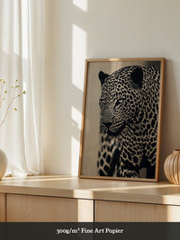 Leopard Nahaufnahme Schwarzbeige