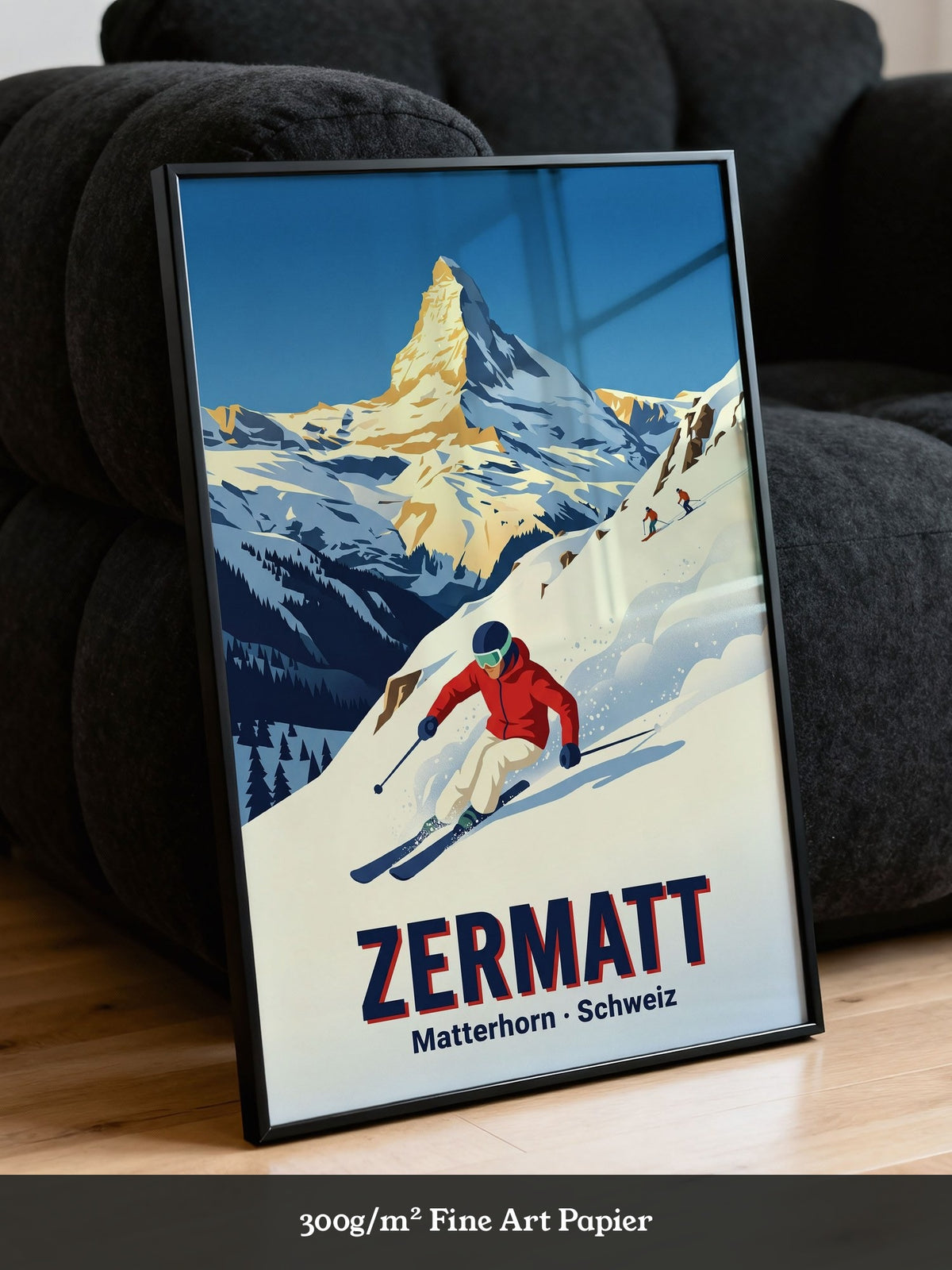 Matterhorn Skifahrer Retro