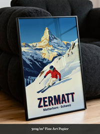 Matterhorn Skifahrer Retro