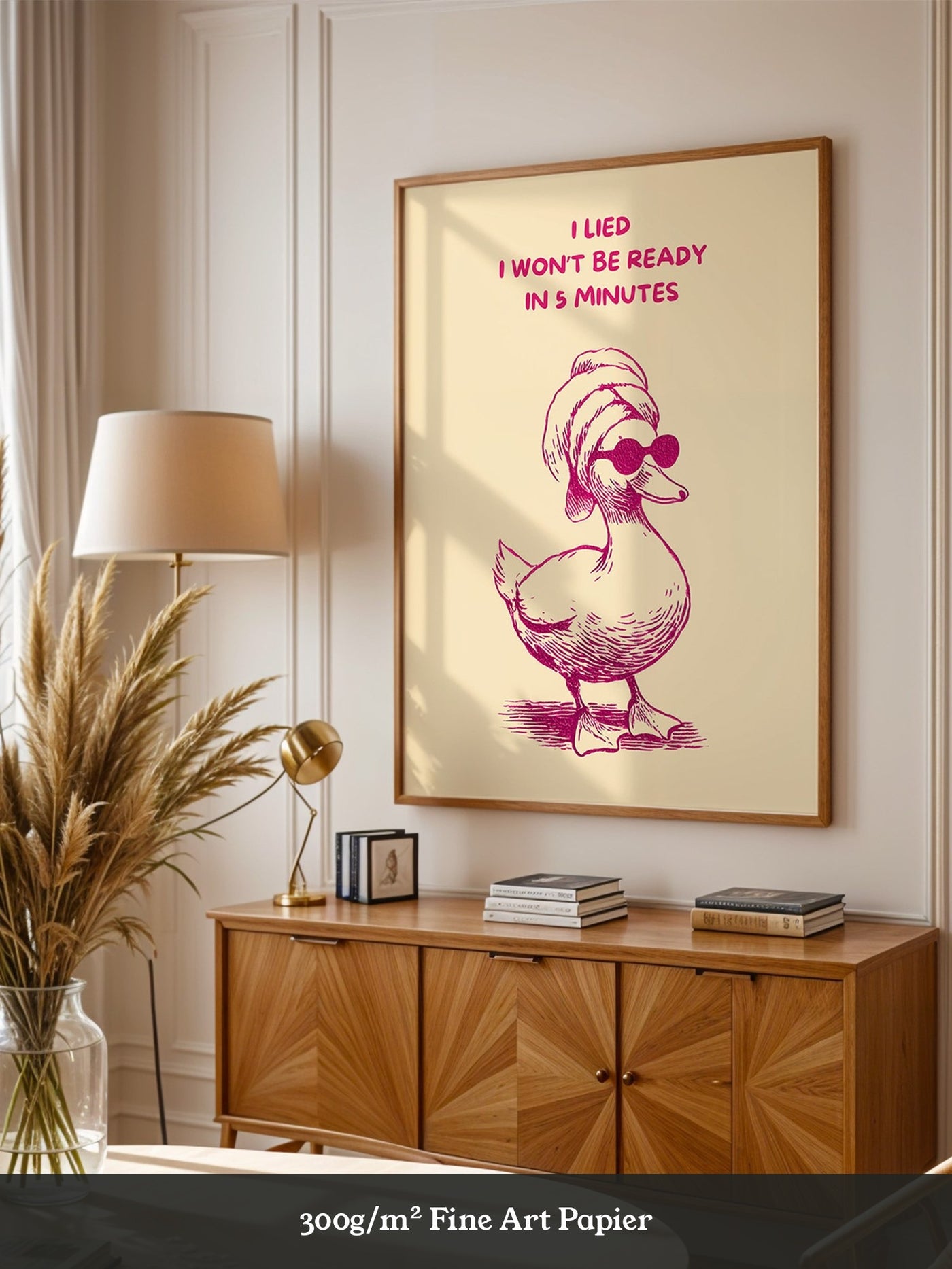 Ente Turban Humor Rosazeichnung