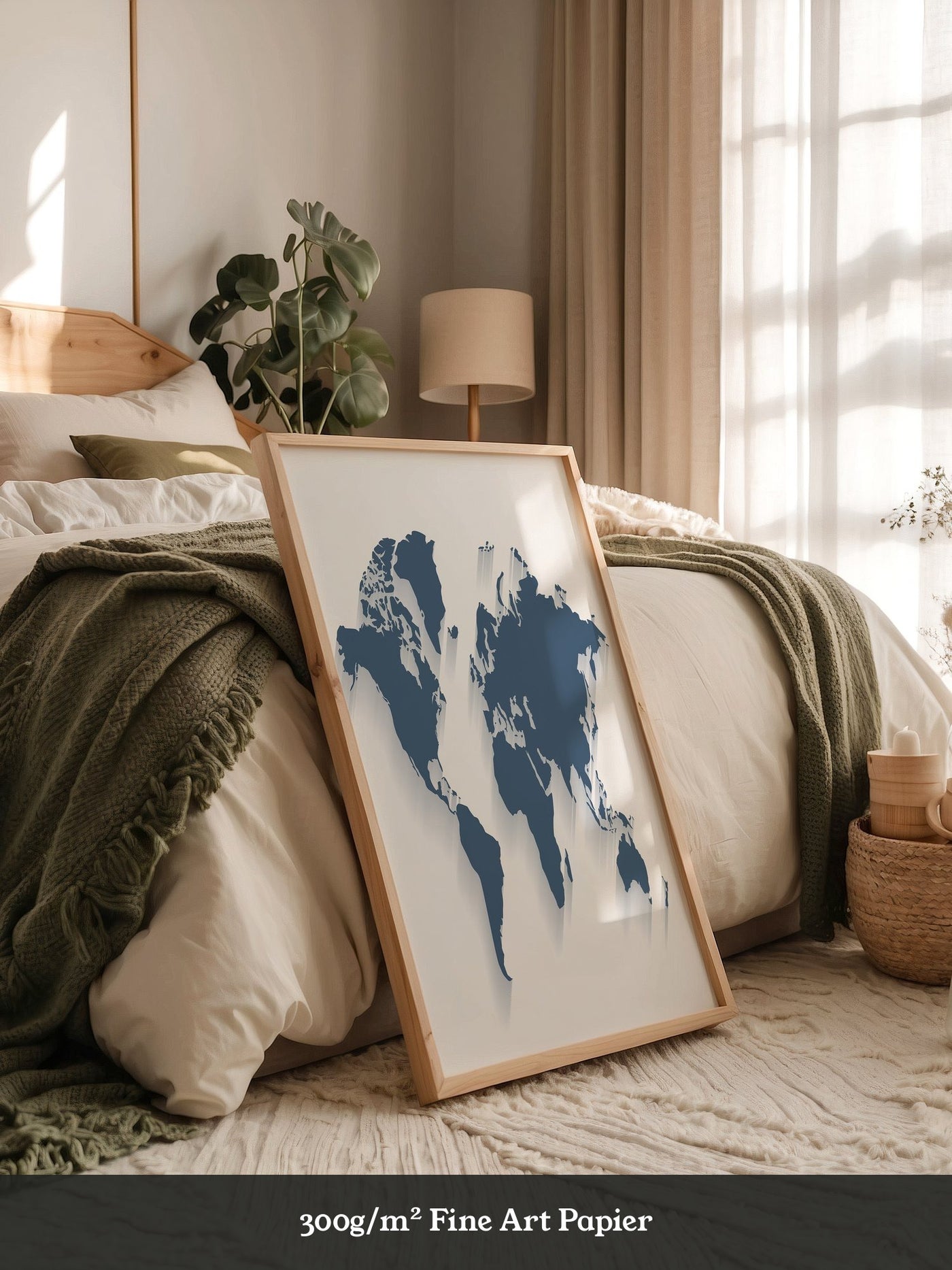 Weltkarte Blau Schattierungen