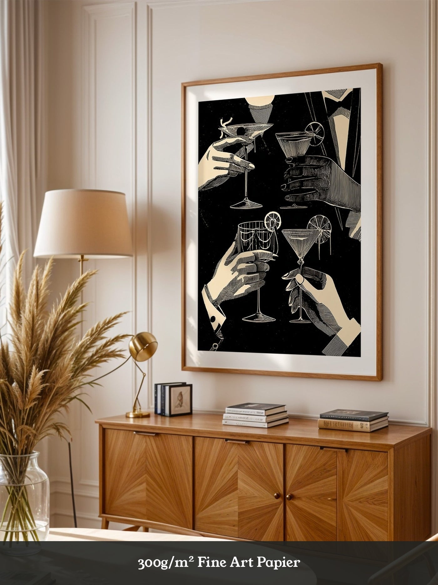 Cocktailgläser Retro Schwarz-Weiß