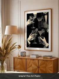 Cocktailgläser Retro Schwarz-Weiß