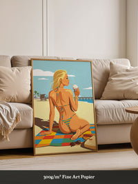 Beach Vibes Sommer Illustration