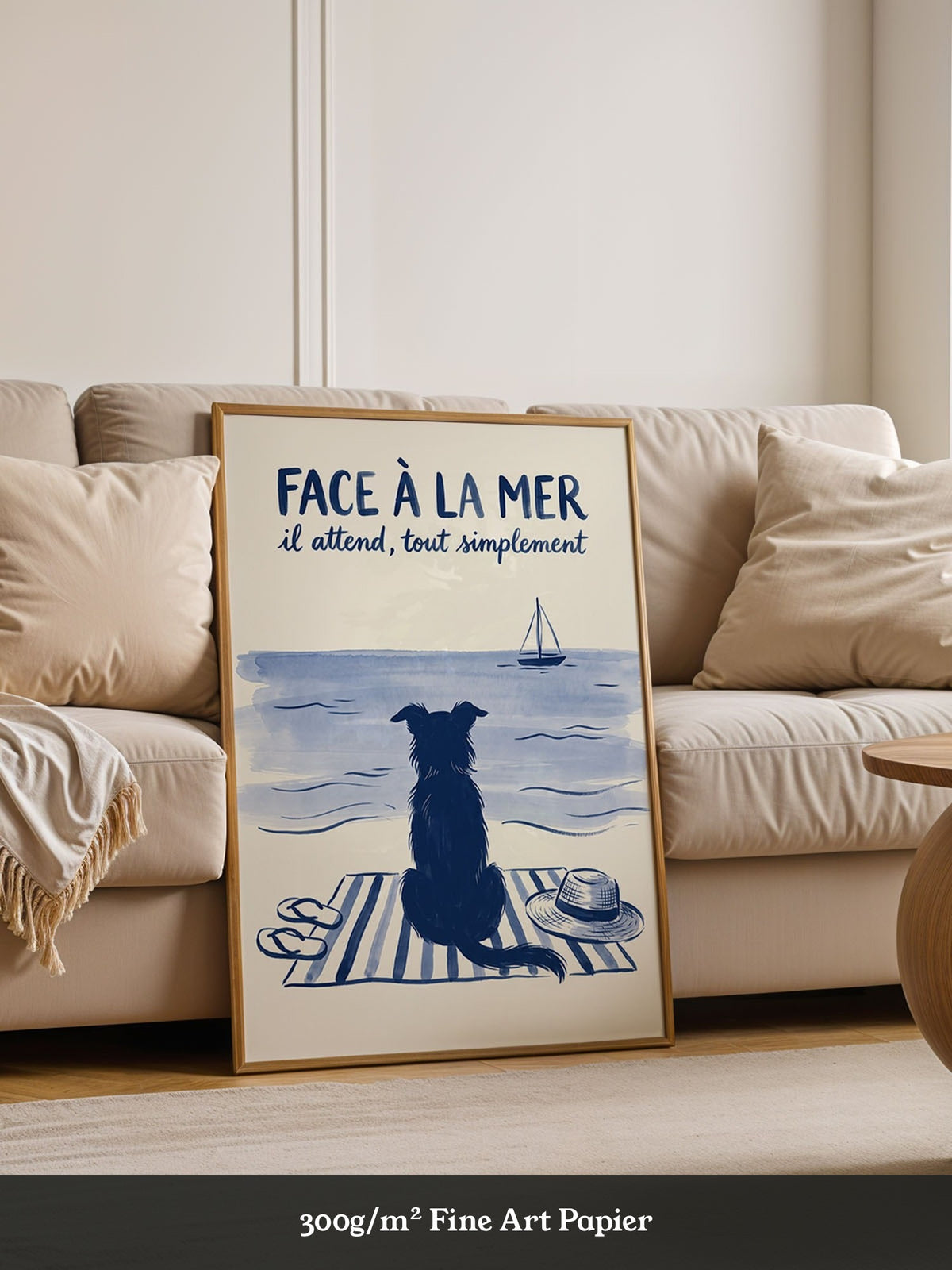 Hund Meer Strand Illustration