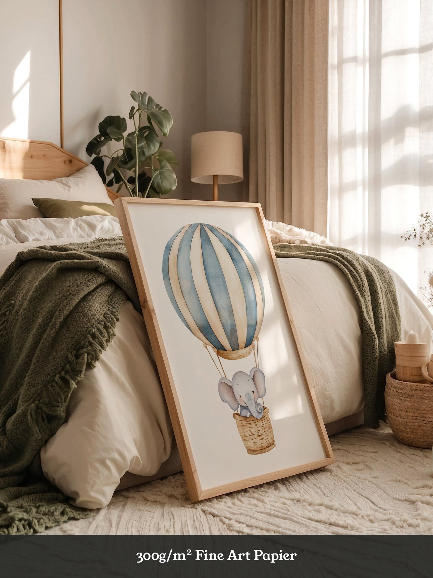 Elefant Heißluftballon Pastell