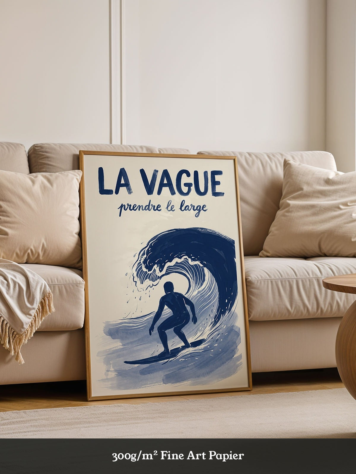 Surfer Welle Blau Kunstdruck
