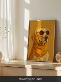 Hund mit Sonnenbrille Retro-Design