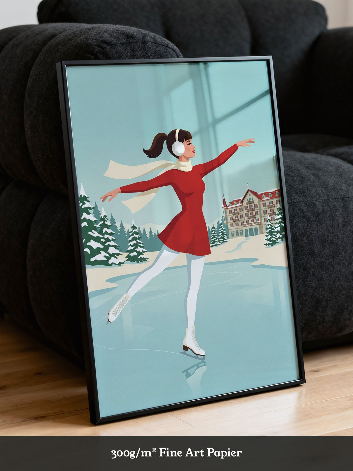 Eislauf Retro Illustration