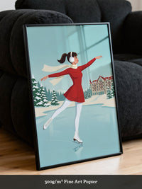 Eislauf Retro Illustration