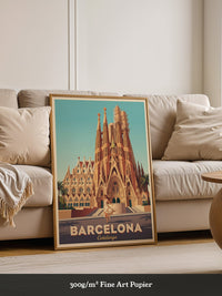 Sagrada Familia Retro-Illustration