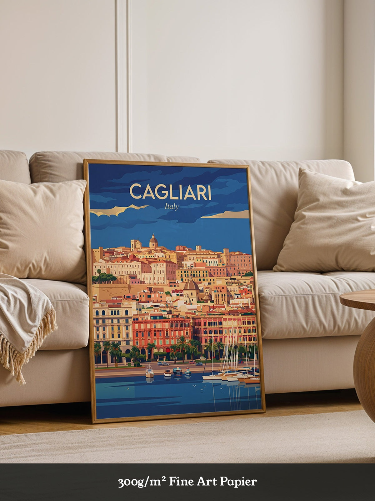 Cagliari Stadt Panorama Vintage
