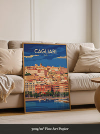 Cagliari Stadt Panorama Vintage