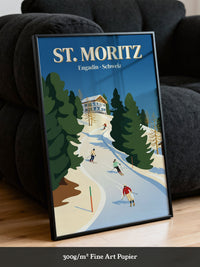 Skifahrer Berglandschaft Blau