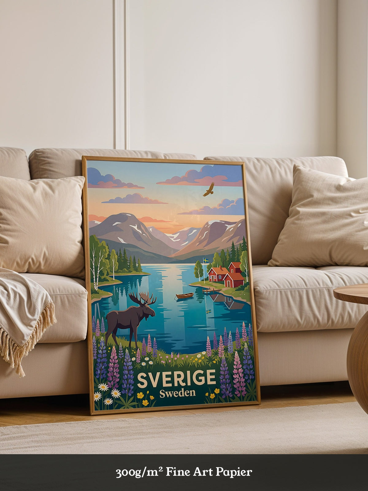 Schwedische Landschaft Sonnenuntergang