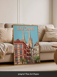 Bayonne Stadtansicht Retro-Stil