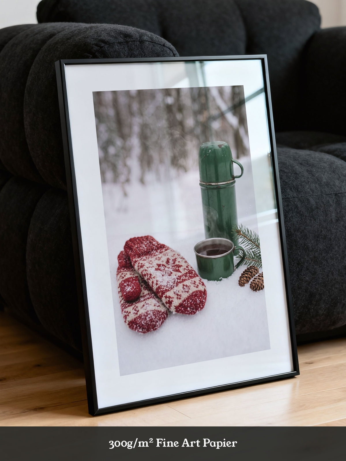 Thermoskanne Winterwald Schnee