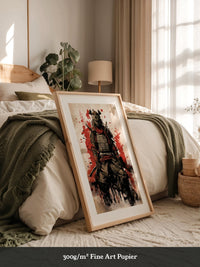 Krieger Rüstung rot Splatterkunst