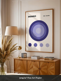 Blaue Kreise Retro Design