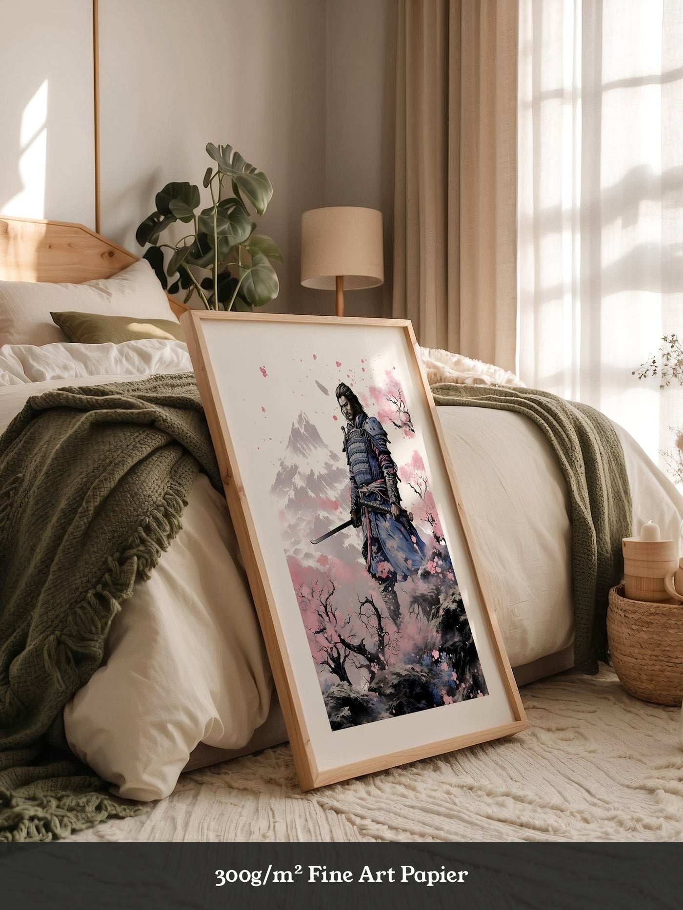 Samurai Blütenpracht Bergsilhouette
