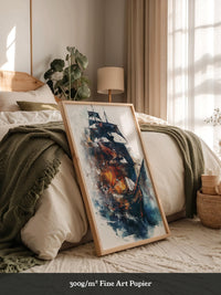 Segelschiff Flammen Aquarell
